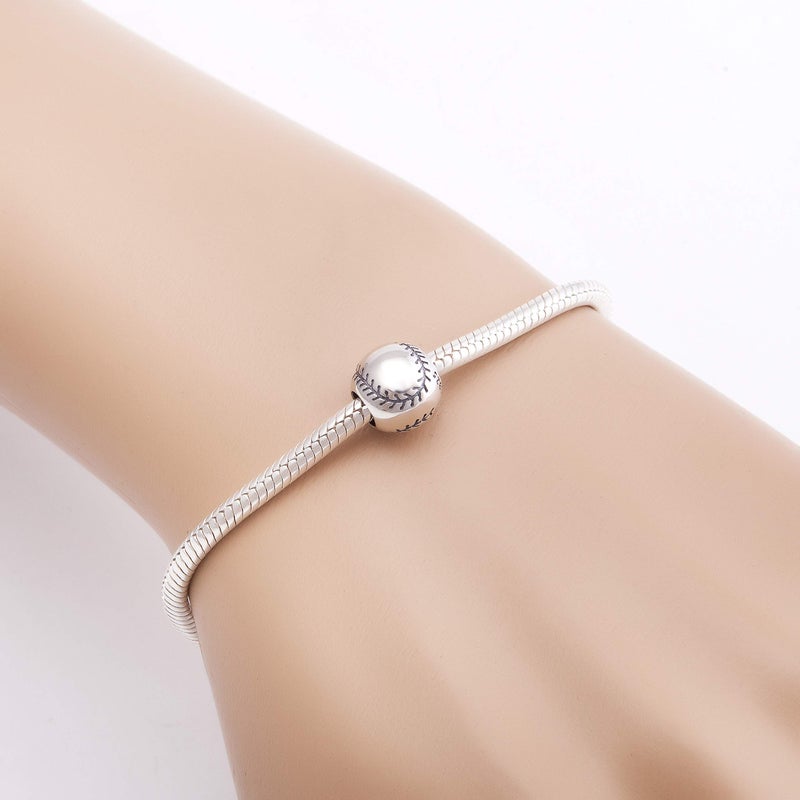 SOUKISS Love Ball Sports Charms 925 Sterling Silver Baseball Volleyball Beads Fits Pandora European Bracelet (Baseball) - Image 5